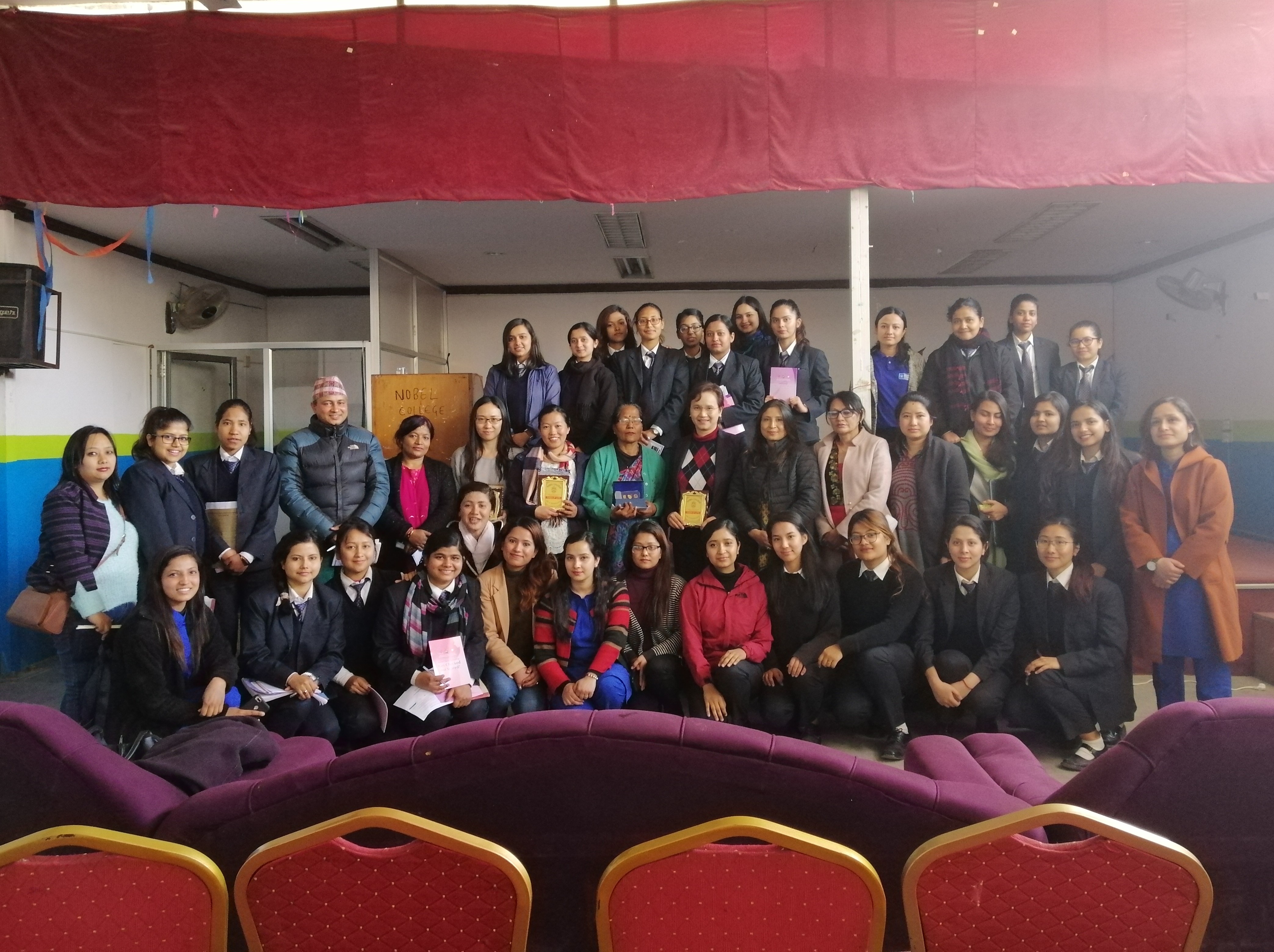 The project team with facluty members and nursing students from the Nobel College, Nepal 
